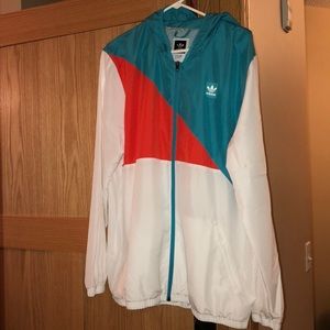 Adidas Courtside White Windbreaker Jacket